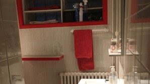 Shower, free toiletries, hair dryer (on request), towels