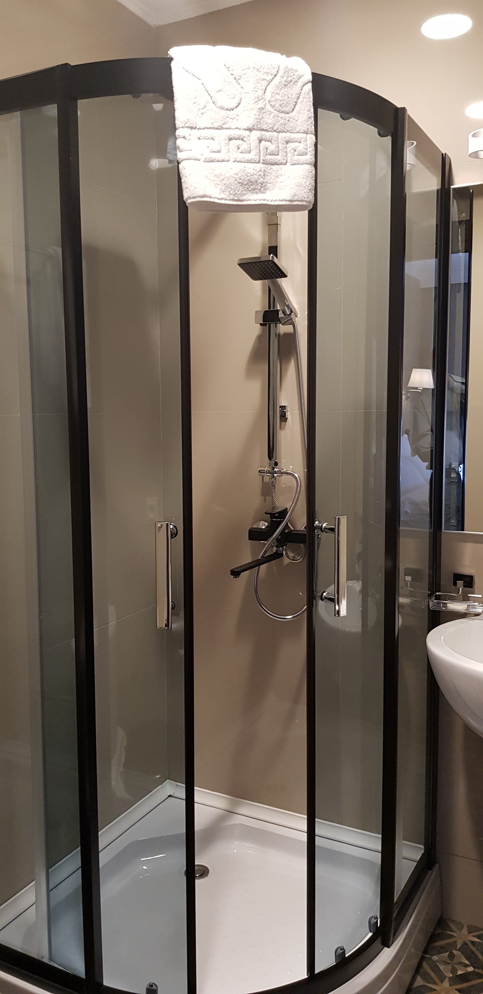 deep-soaking bathtub, free toiletries, hair dryer, bathrobes