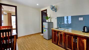 Mini-fridge, electric kettle