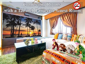 Suite, non-fumeurs, chambres communicantes (with 120-inch Projector) | Rideaux occultants, Wi-Fi gratuit