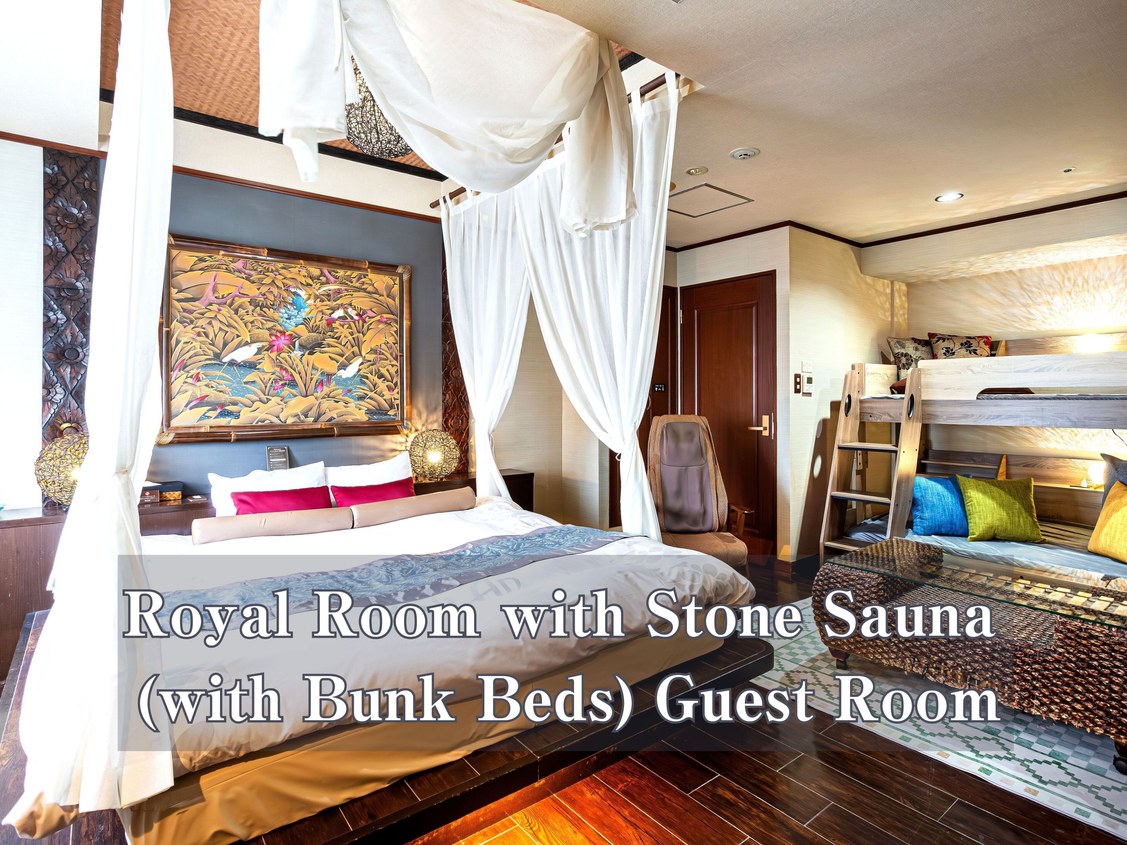 Royal Room with Stone Sauna (with Bunk Beds), Smoking | Blackout drapes, free WiFi, bed sheets