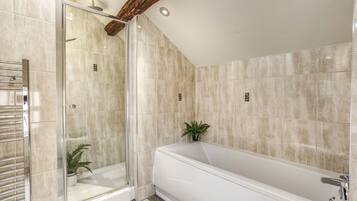 Double Room | Bathroom | Separate bathtub and shower, free toiletries, towels