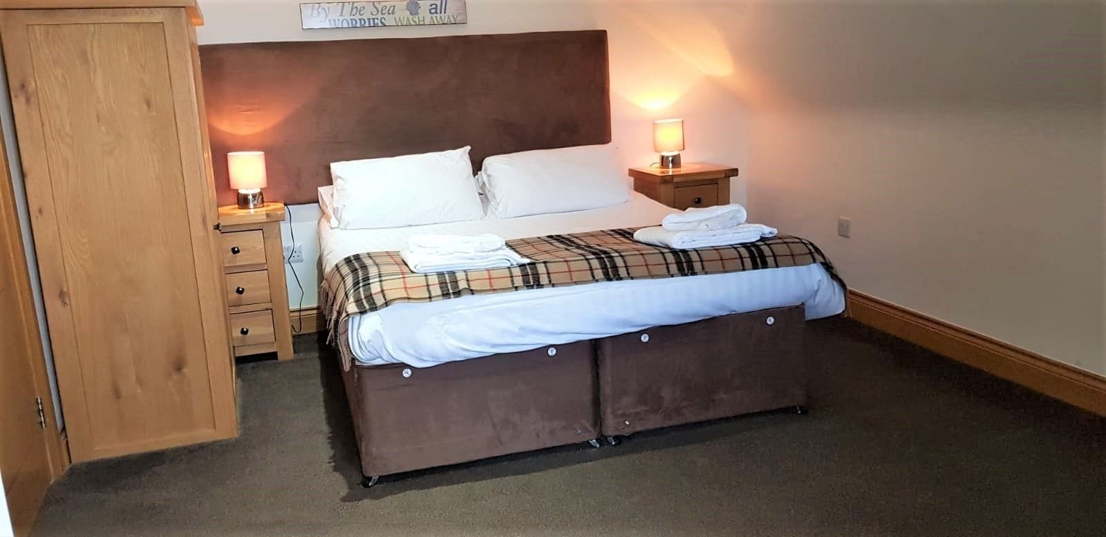 Individually furnished, desk, laptop workspace, blackout drapes