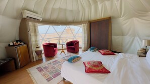 Luxury Tent, 1 Bedroom, Mountain View, Mountainside | Premium bedding, down comforters, blackout drapes, soundproofing - Mazayen Rum Camp (Wadi Rum)