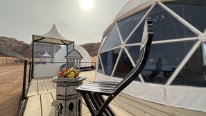 Luxury Tent, 1 Bedroom, Mountain View, Mountainside | Premium bedding, down comforters, blackout drapes, soundproofing - Mazayen Rum Camp (Wadi Rum)
