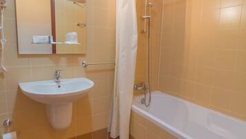 Free toiletries, hair dryer, bidet, towels