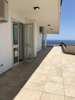 Deluxe Quadruple Room, 1 Bedroom, Ensuite, Sea Facing | Terrace/patio - La nave sul mare di Taormina B&B (Letojanni)