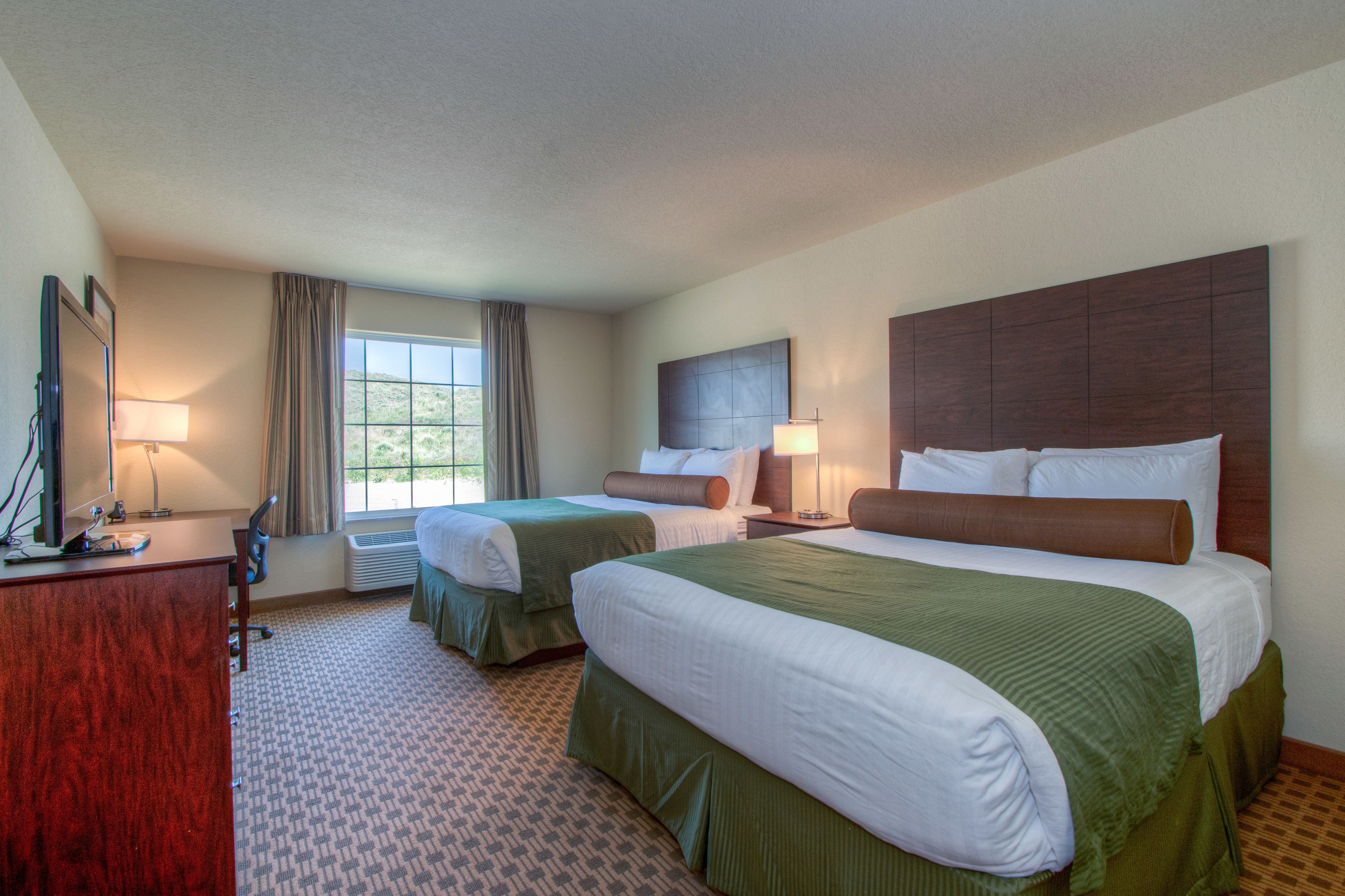 room, two queen beds, accessible benched tub, non smoking | premium bedding, in-room safe, desk, laptop workspace