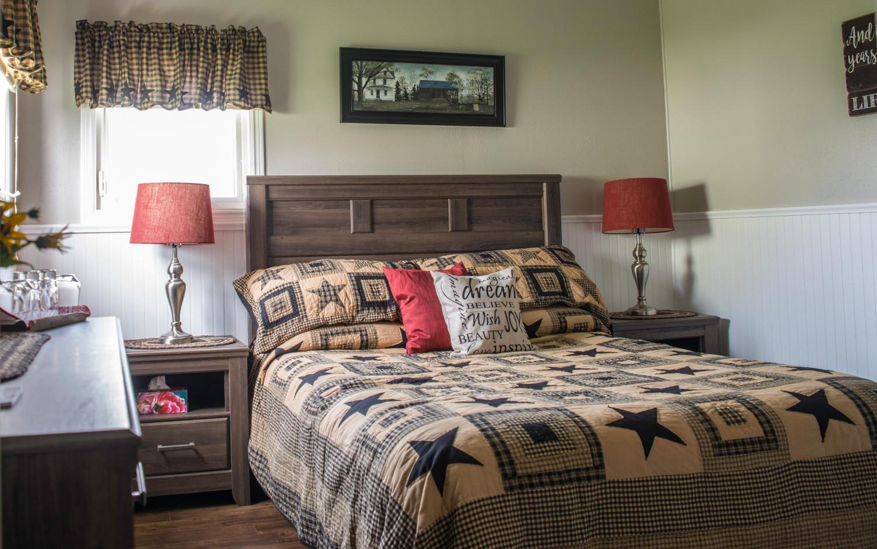 Individually decorated, individually furnished, iron/ironing board