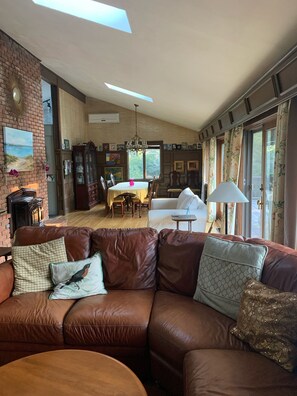 Una Smart TV, una chimenea, videojuegos, un reproductor de DVD