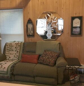 Fernseher, Kamin, DVD-Player, Bücher