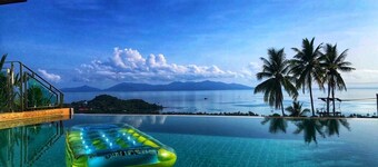  havsutsikt, komfort, mysiga, 3 sovrum, Bophut Hill, North kostar nära Chaweng