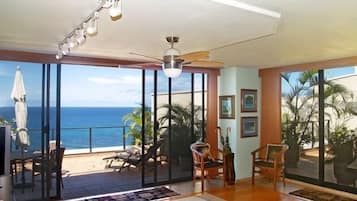 Smart TV, DVD player, books, video library