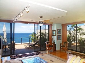 Smart TV, DVD player, books, video library - Puu Poa - Magnificent Oceanfront Condo (Princeville)