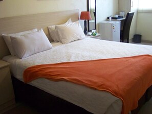 Desk, free WiFi, bed sheets