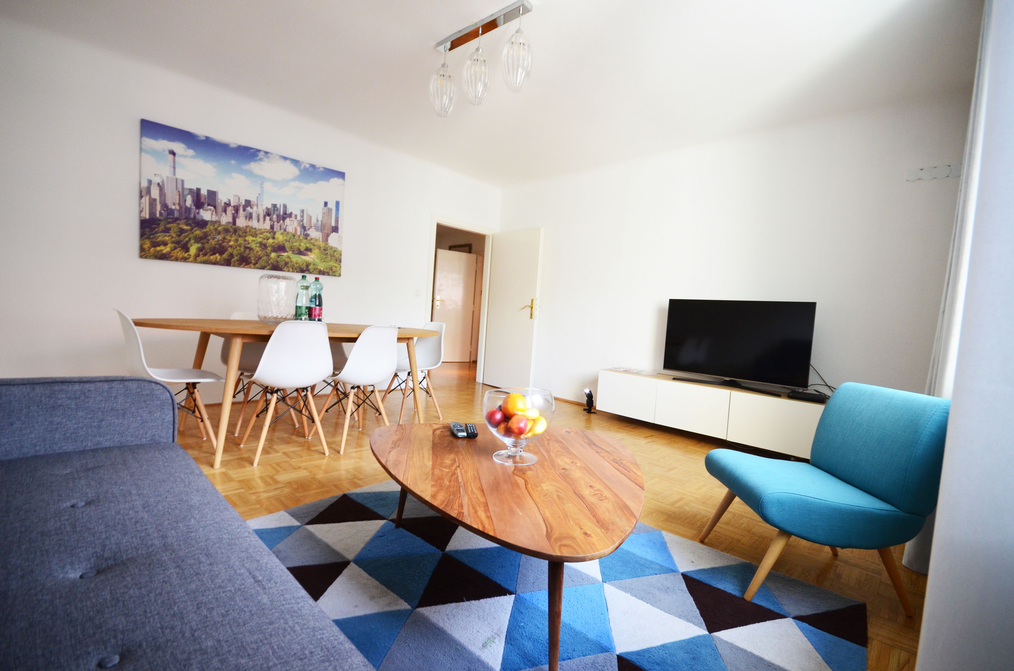 Departamento Premium, 3 habitaciones, baño privado | Sala de estar | Televisión de pantalla plana 