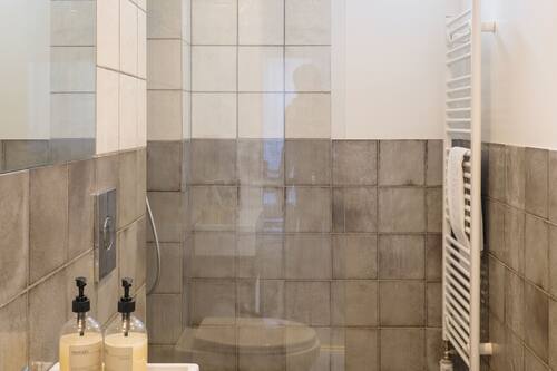 Studio (Basement) | Bathroom | Shower, free toiletries, hair dryer, towels