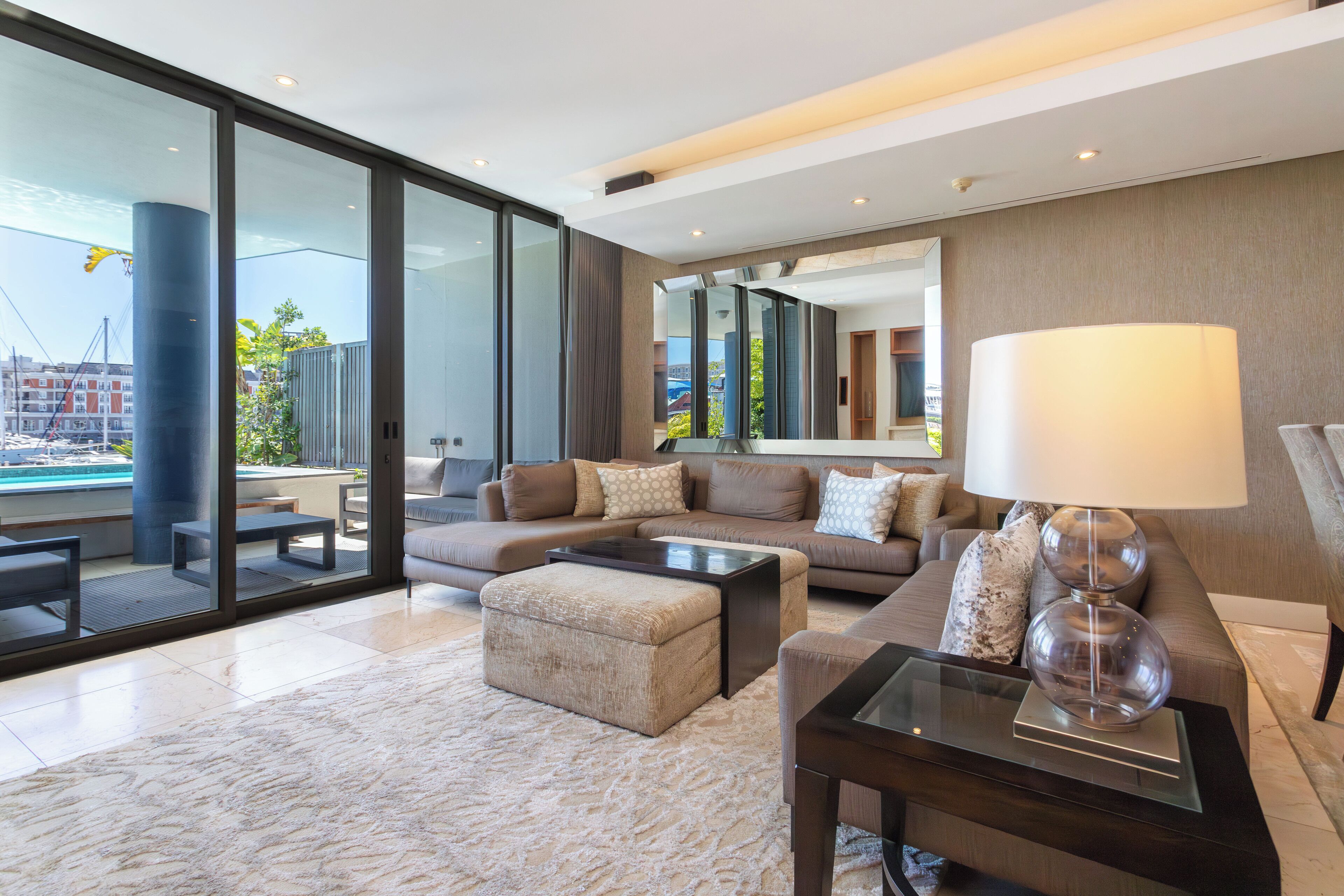 two bedroom lux premier private pool 3 | living area | 40-inch flat-screen tv with satellite channels, tv