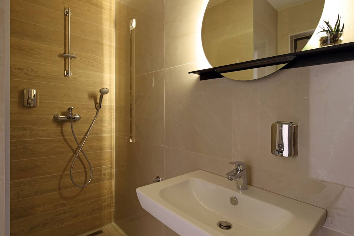 standard double room single use | bathroom | shower, free toiletries, hair dryer, bidet