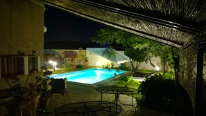 Sæsonbestemt udendørs pool, liggestole