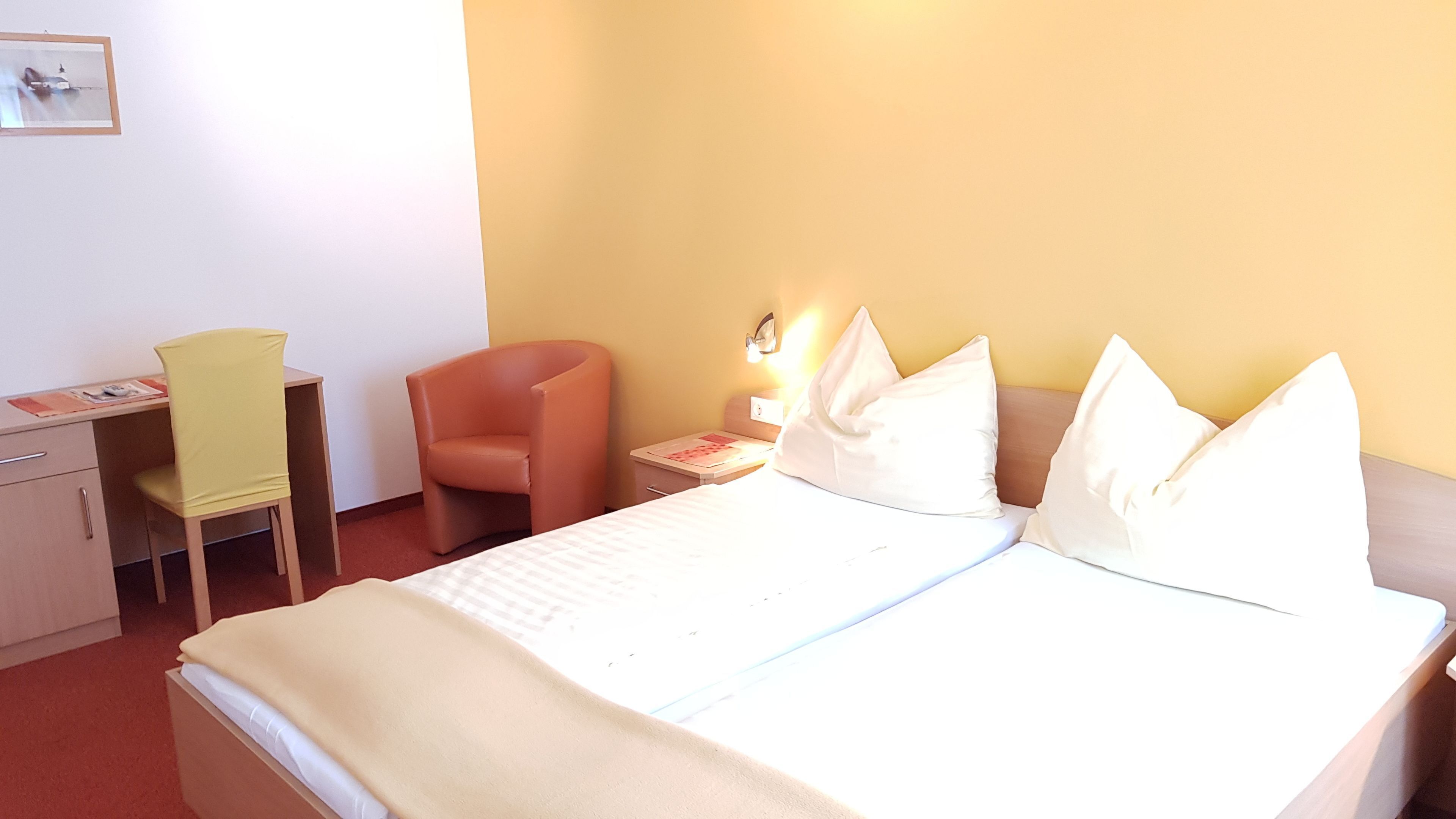 Desk, free WiFi, bed sheets