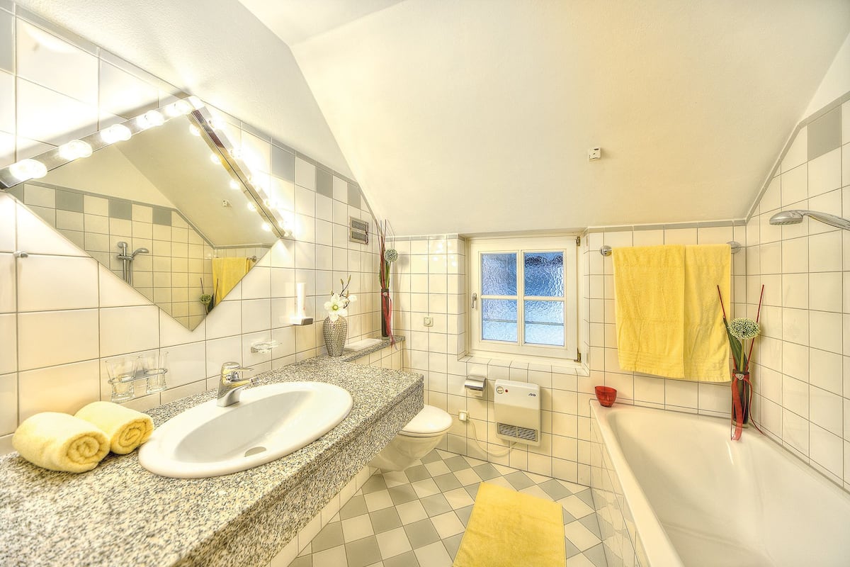 Free toiletries, hair dryer, towels