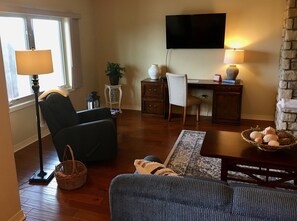 TV, fireplace, DVD player, table football