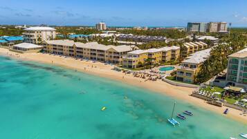 On the beach, beach towels