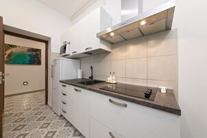 Fridge, microwave, oven, electric kettle