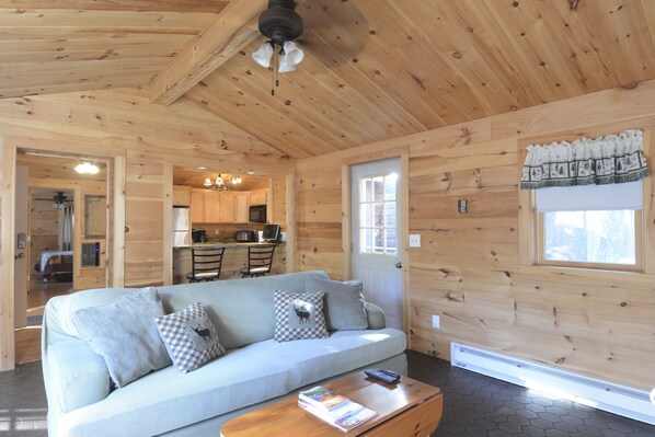 TV, fireplace, DVD player, stereo