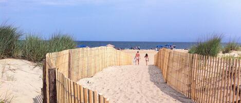 Beach nearby, sun-loungers