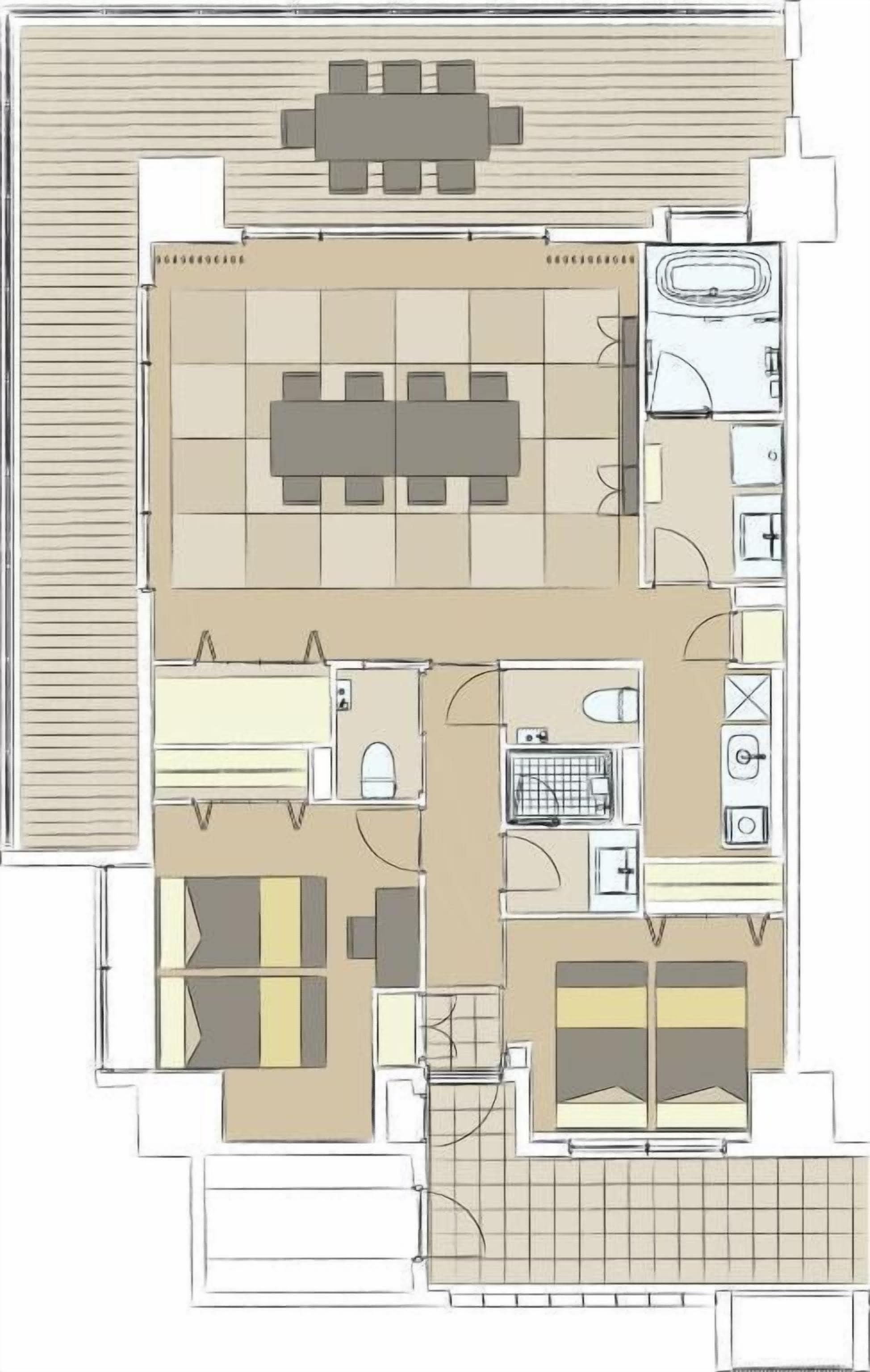 2 bedrooms, desk, free wifi, bed sheets