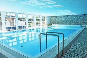 Indoor pool, outdoor pool, open 8:00 AM to 9:30 PM, pool umbrellas
