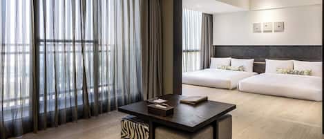 1 habitación, cubrecamas, colchones Select Comfort y minibar