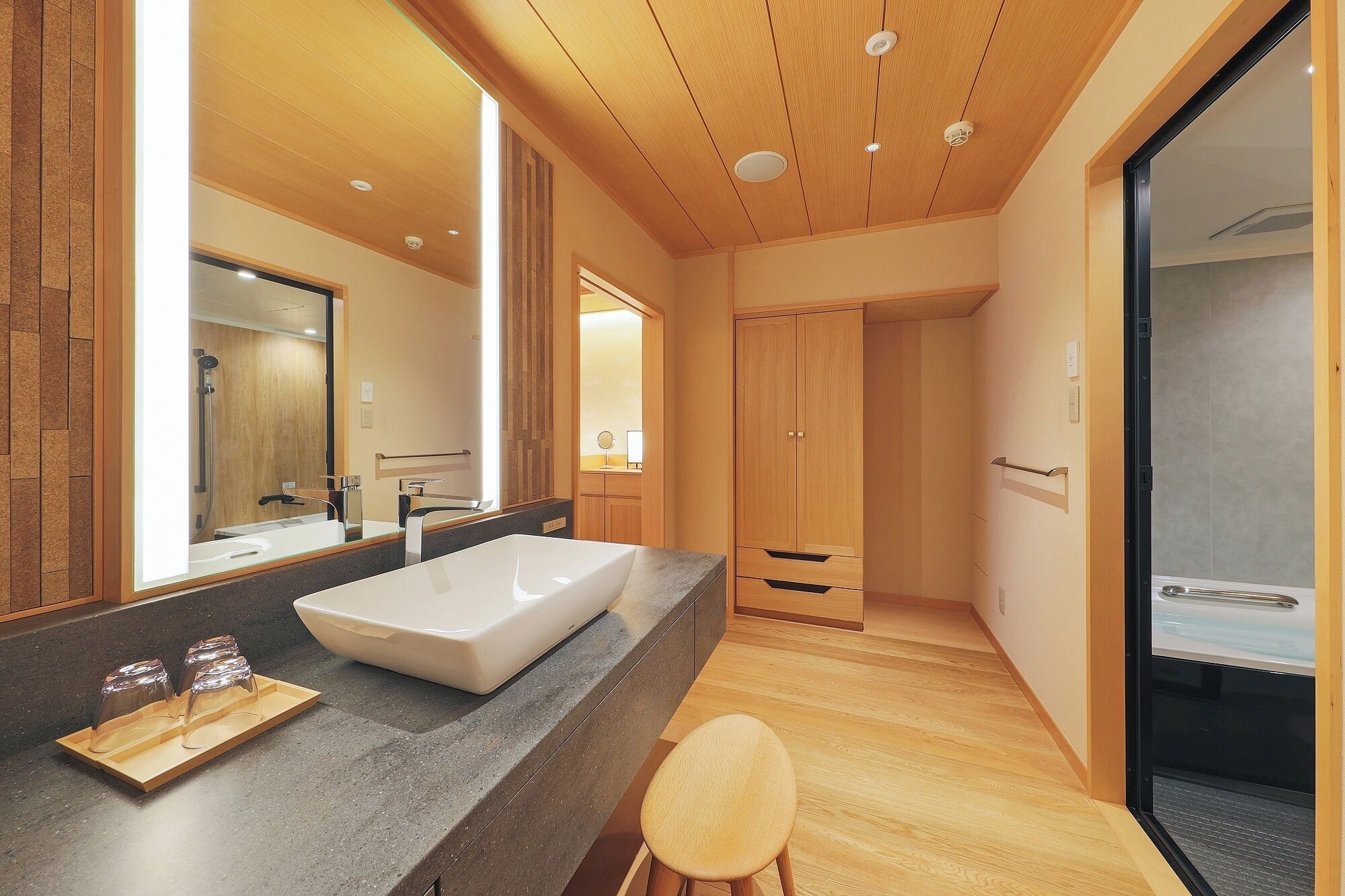 Triple Bed Modern Japanese-style Room (Non smoking), Meals in the restaurant | In-room safe, desk, soundproofing, free WiFi