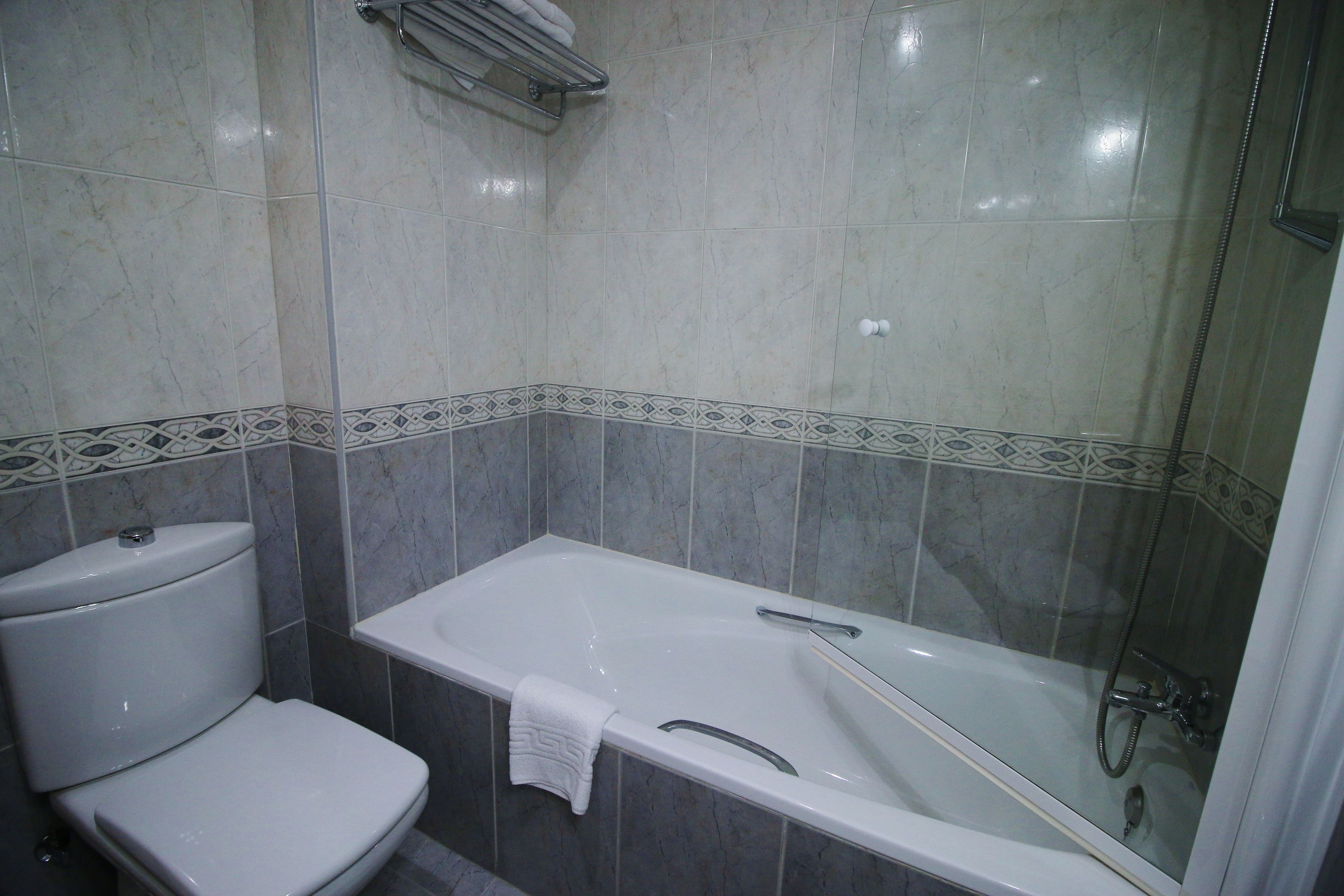 free toiletries, hair dryer, bidet, towels