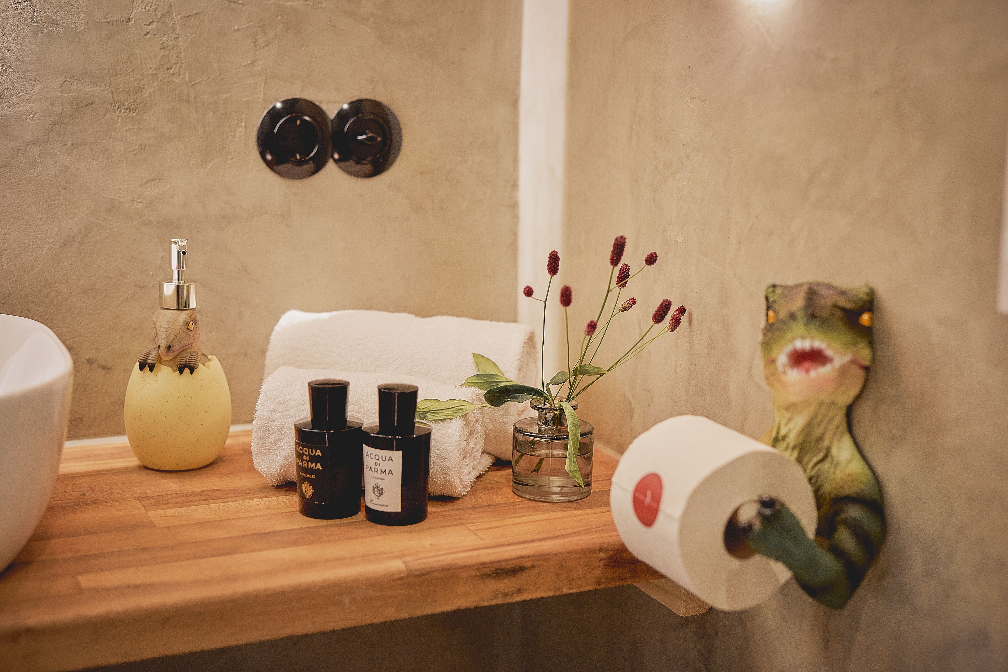 premium double room | bathroom | shower, designer toiletries, hair dryer, towels