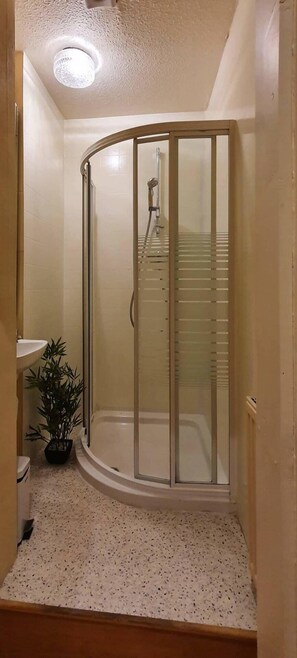 Apartment, 1 Bedroom | Bathroom | Shower, free toiletries, hair dryer, towels