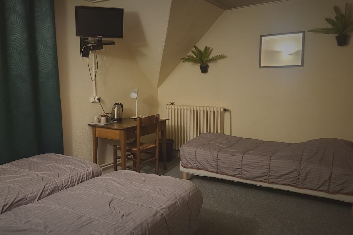 Habitación triple, baño en la habitación | Cortinas blackout y wifi gratis