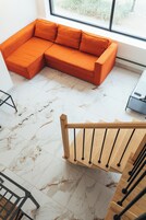 Grand Apartment | Living area | 32-inch flat-screen TV with satellite channels, Smart TV