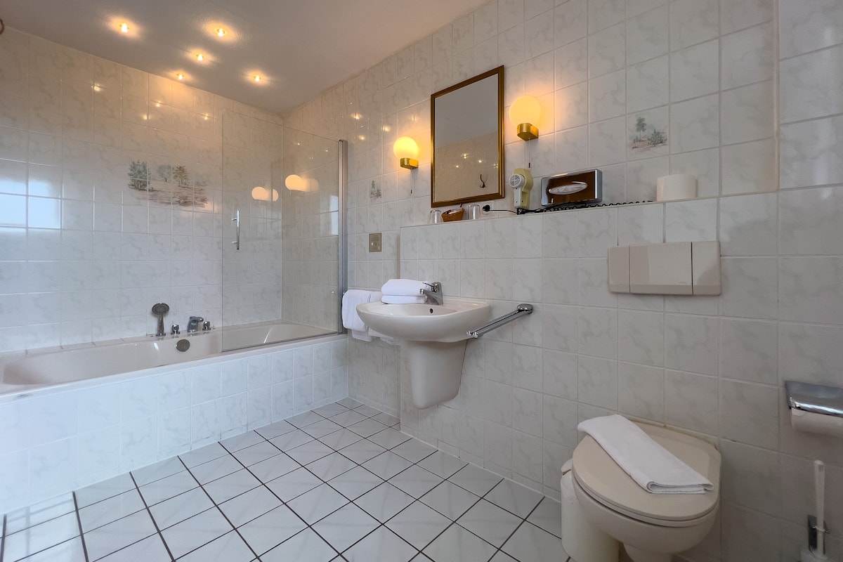 free toiletries, hair dryer, bathrobes, slippers