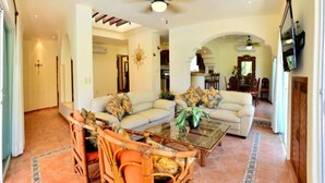 Signature Villa, Private Pool, Partial Ocean View | Living area | TV, DVD player - Mar y Sol Villa by ChezPlaya (Playa del Carmen)