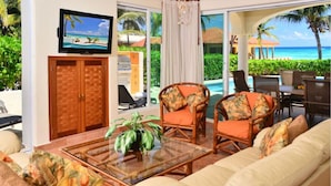 Signature Villa, Private Pool, Partial Ocean View | Living area | TV, DVD player - Mar y Sol Villa by ChezPlaya (Playa del Carmen)