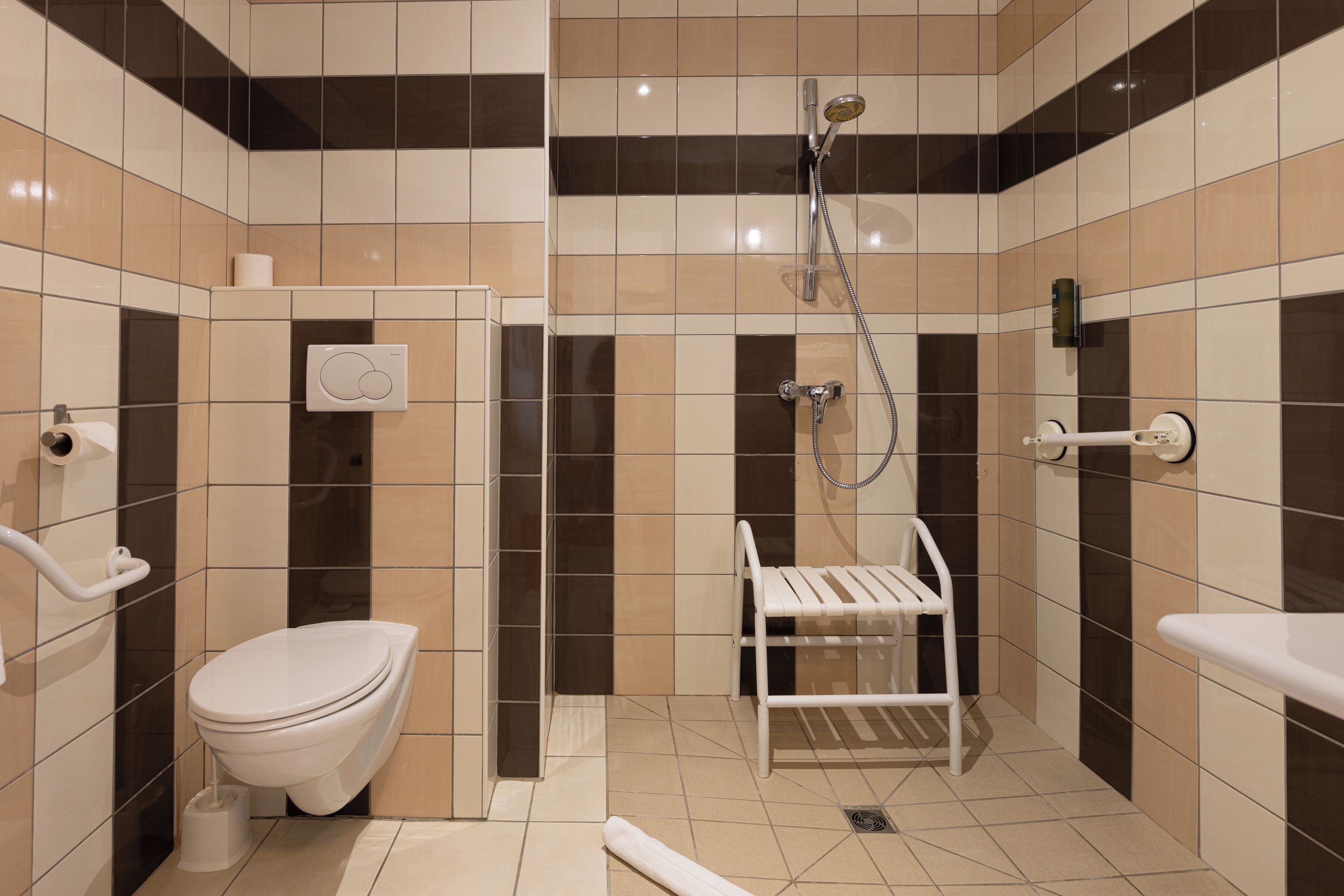 standard room | bathroom | shower, eco-friendly toiletries, hair dryer, towels