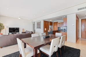 Condo | Living area | Flat-screen TV, DVD player - Luna Blanca 0803 by Kivoya (Puerto Peñasco)