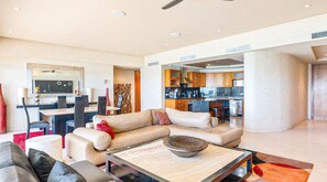 Condo | Living area | Flat-screen TV, DVD player - Luna Blanca 0902 by Kivoya (Puerto Peñasco)