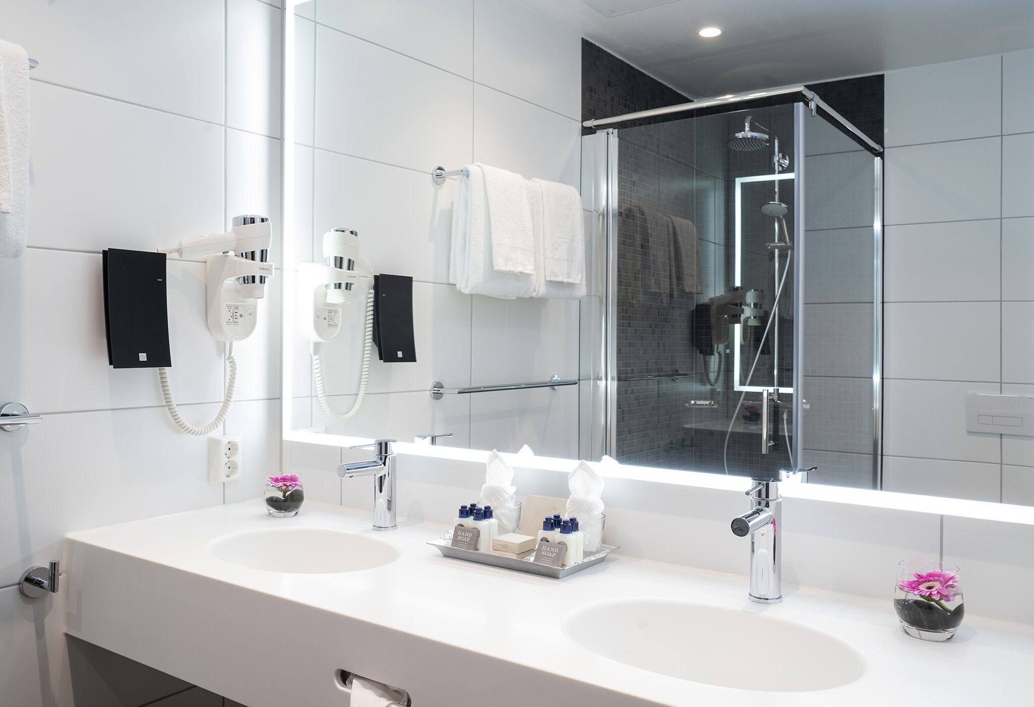 room (stun) | bathroom | shower, rainfall showerhead, designer toiletries, hair dryer