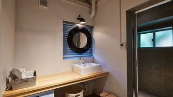 Villa | Bathroom | Shower, hair dryer, slippers, bidet