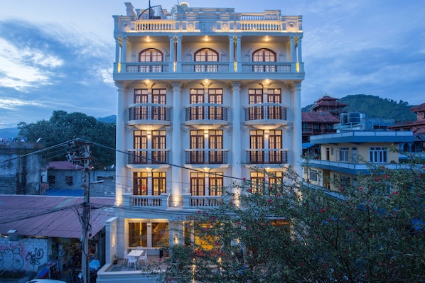 Front of property - evening/night - Hotel Portland (Pokhara)