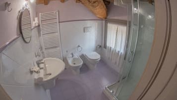 Double or Twin Room, Hill View | Bathroom | Shower, bidet, towels